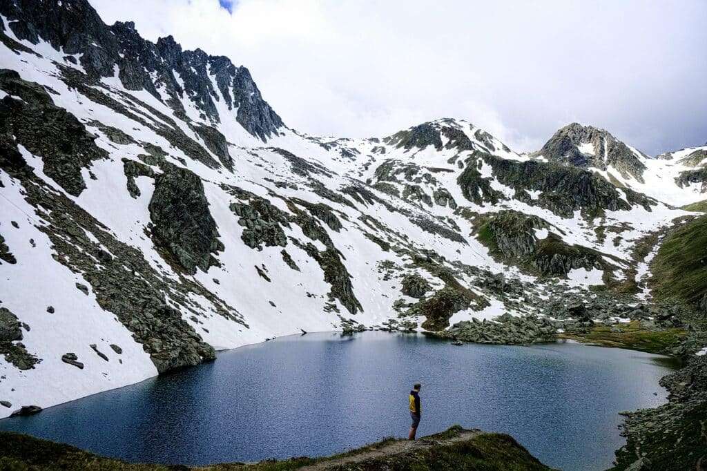 Serene lake view while travelling in mountains